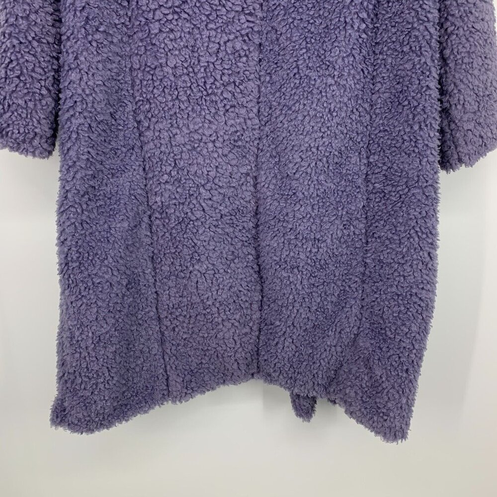 Torrid 0 Maxi Coat Size 12 Purple Soft Sherpa Open Front Lined NWT - Picture 15 of 15